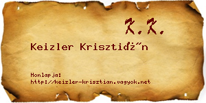 Keizler Krisztián névjegykártya
